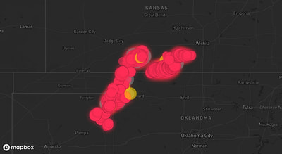 Storm warning map: Gage, OK