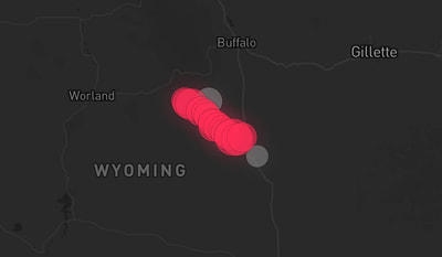 Storm warning map: Kaycee, WY
