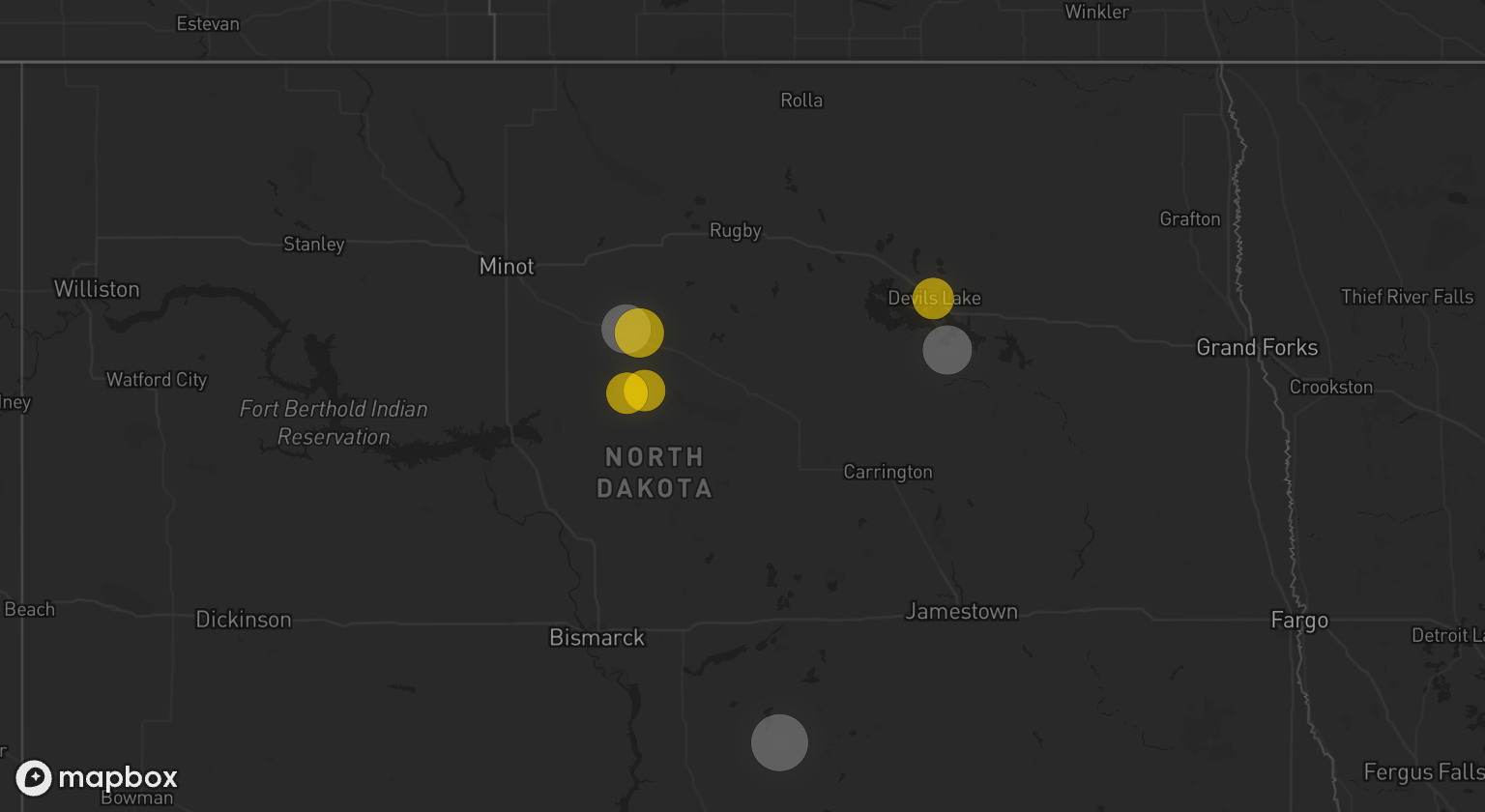 Storm warning map: Voltaire, ND