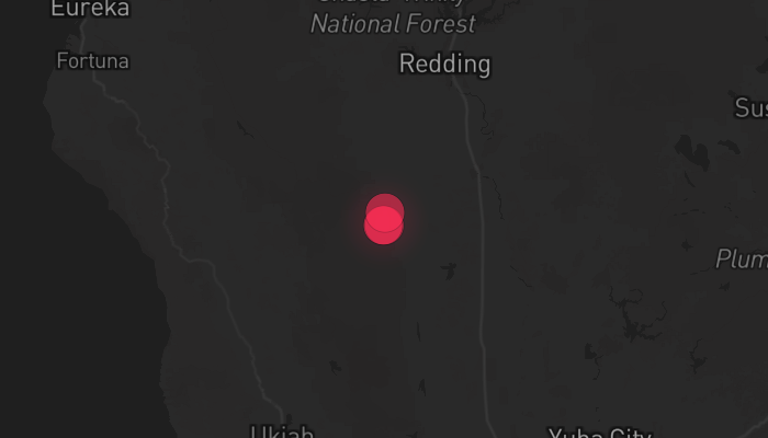 Storm warning map Red Bluff 4/9/2026