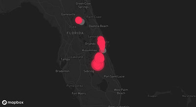 Storm warning map: Rockledge, FL