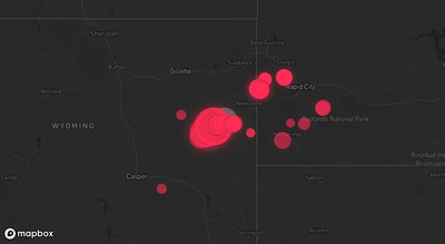 Storm warning map: Douglas, WY