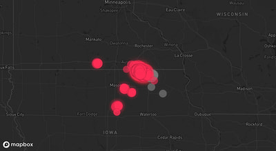 Storm warning map: Chester, IA