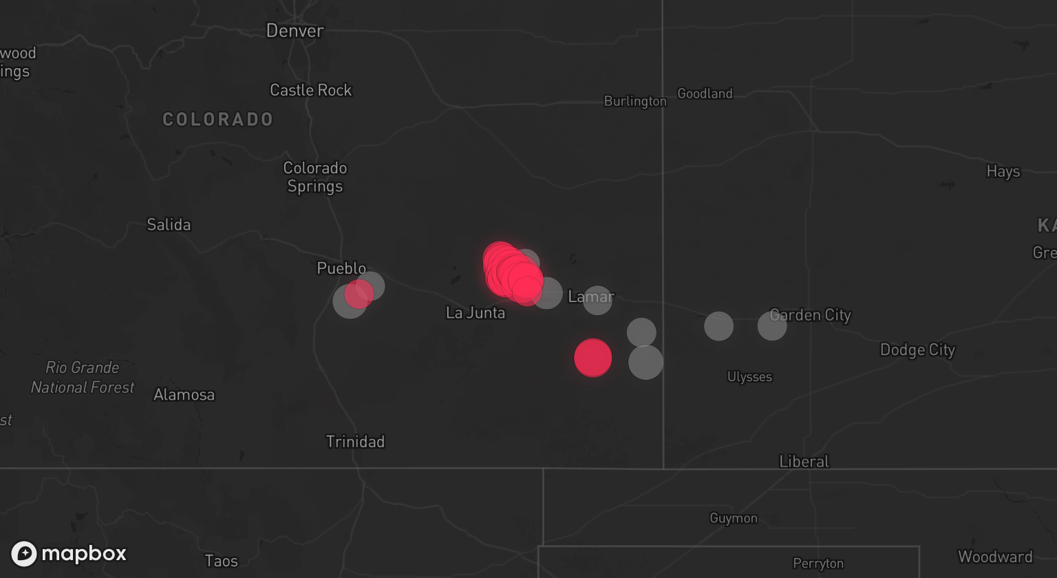 Storm warning map: Eads, CO