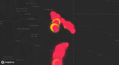 Storm warning map: Wiley, CO