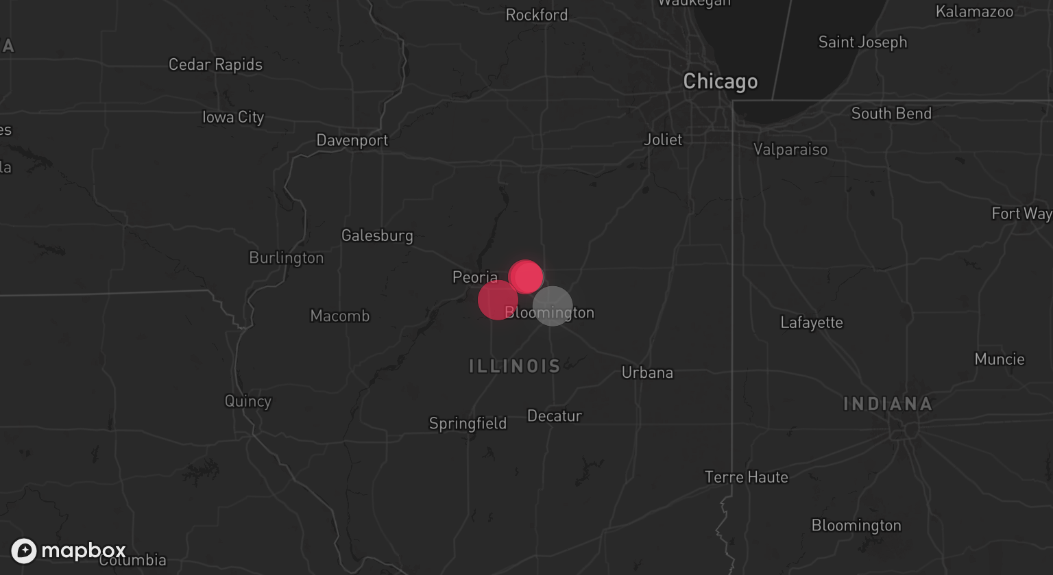 Storm warning map: Secor, IL