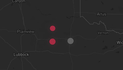 Storm warning map: Paducah, TX