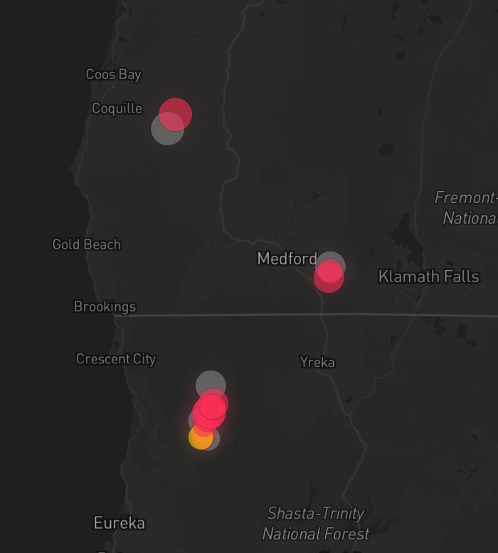 Storm warning map: Orleans, CA