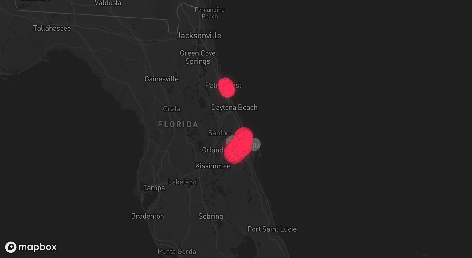 Storm warning map: Palm Coast, FL