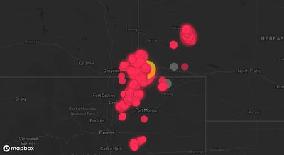 Storm warning map: Grover, CO