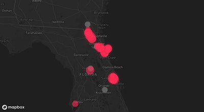 Storm warning map: St. Augustine, FL