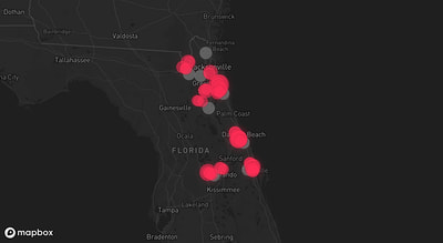 Storm warning map: St. Augustine, FL