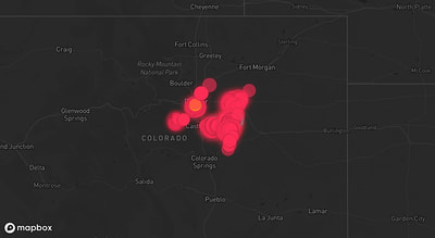Storm warning map: Elizabeth, CO