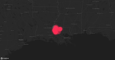 Storm warning map: St. Francisville, LA