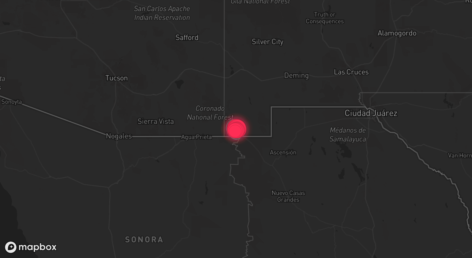 Storm warning map: Animas, NM