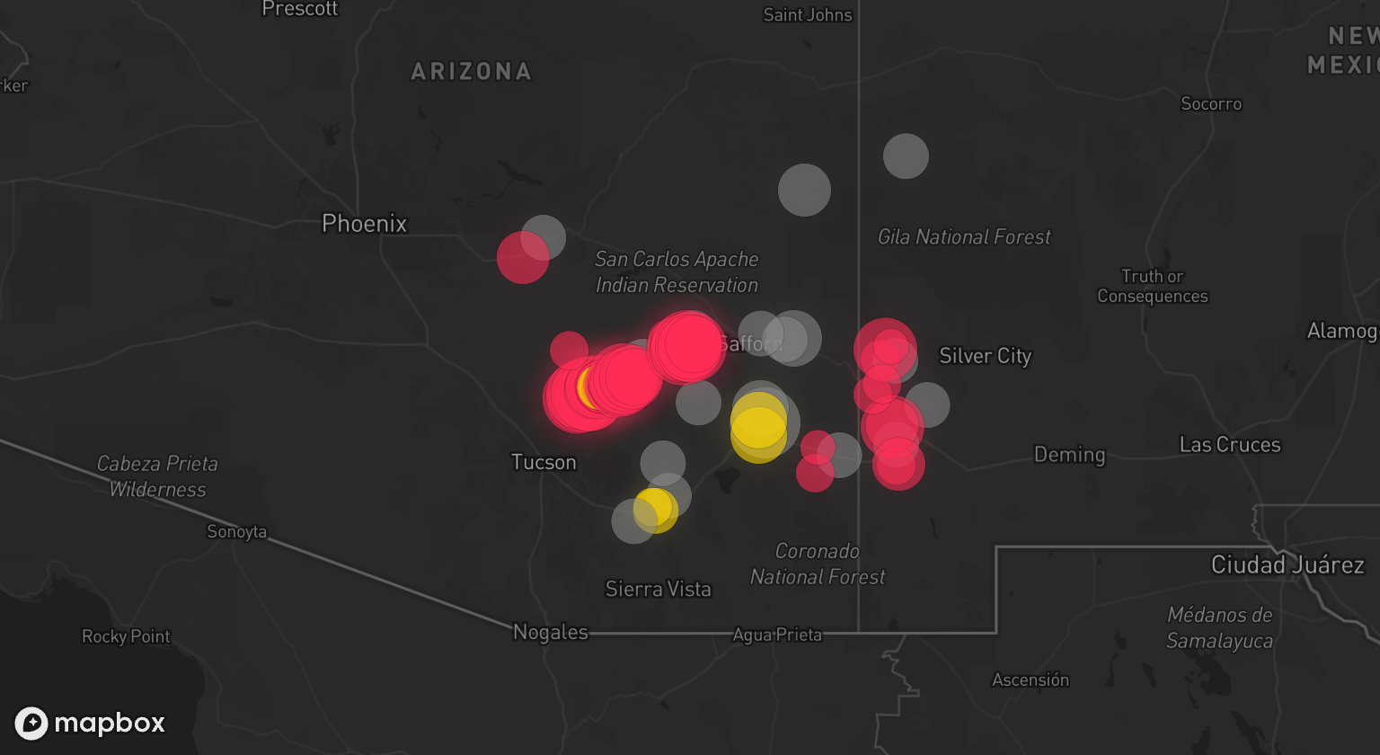 Storm warning map: San Manuel, AZ