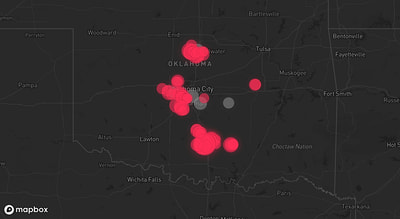 Storm warning map: Orlando, OK