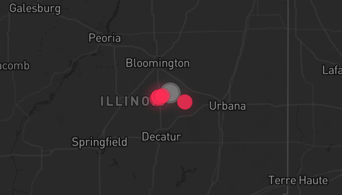 Storm warning map: Lincoln, IL