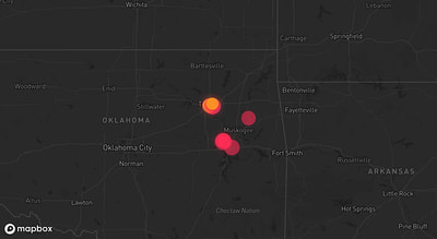 Storm warning map: Tulsa, OK