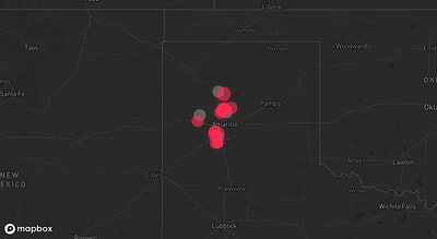 Storm warning map: Amarillo, TX
