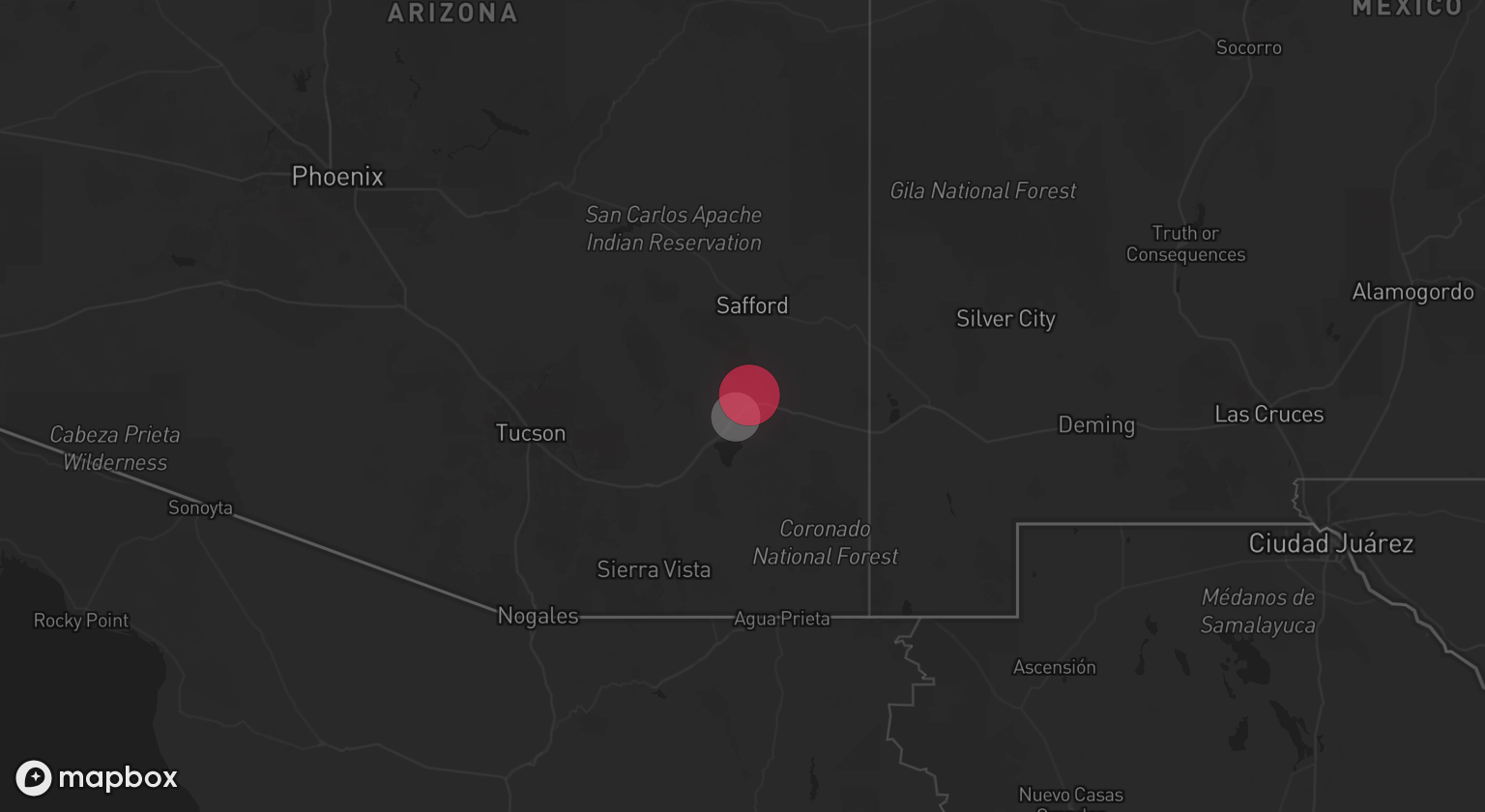 Storm warning map: Willcox, AZ