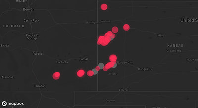 Storm warning map: Holly, CO