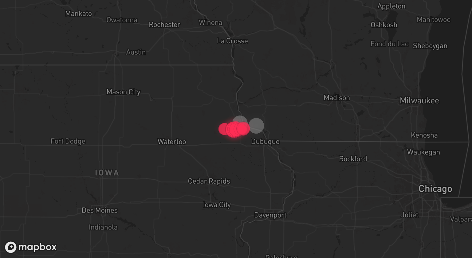 Storm warning map: Guttenberg, IA