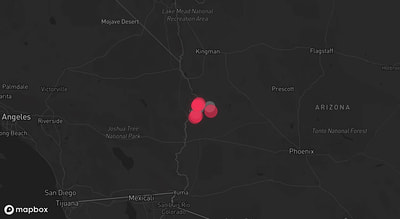 Storm warning map: Parker, AZ