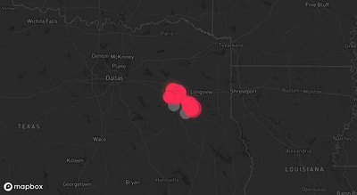 Storm warning map: Tyler, TX