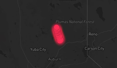 Storm warning map: Camptonville, CA