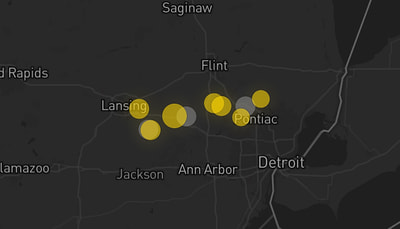 Storm warning map: Dansville, MI