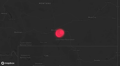 Storm warning map: Hardin, MT