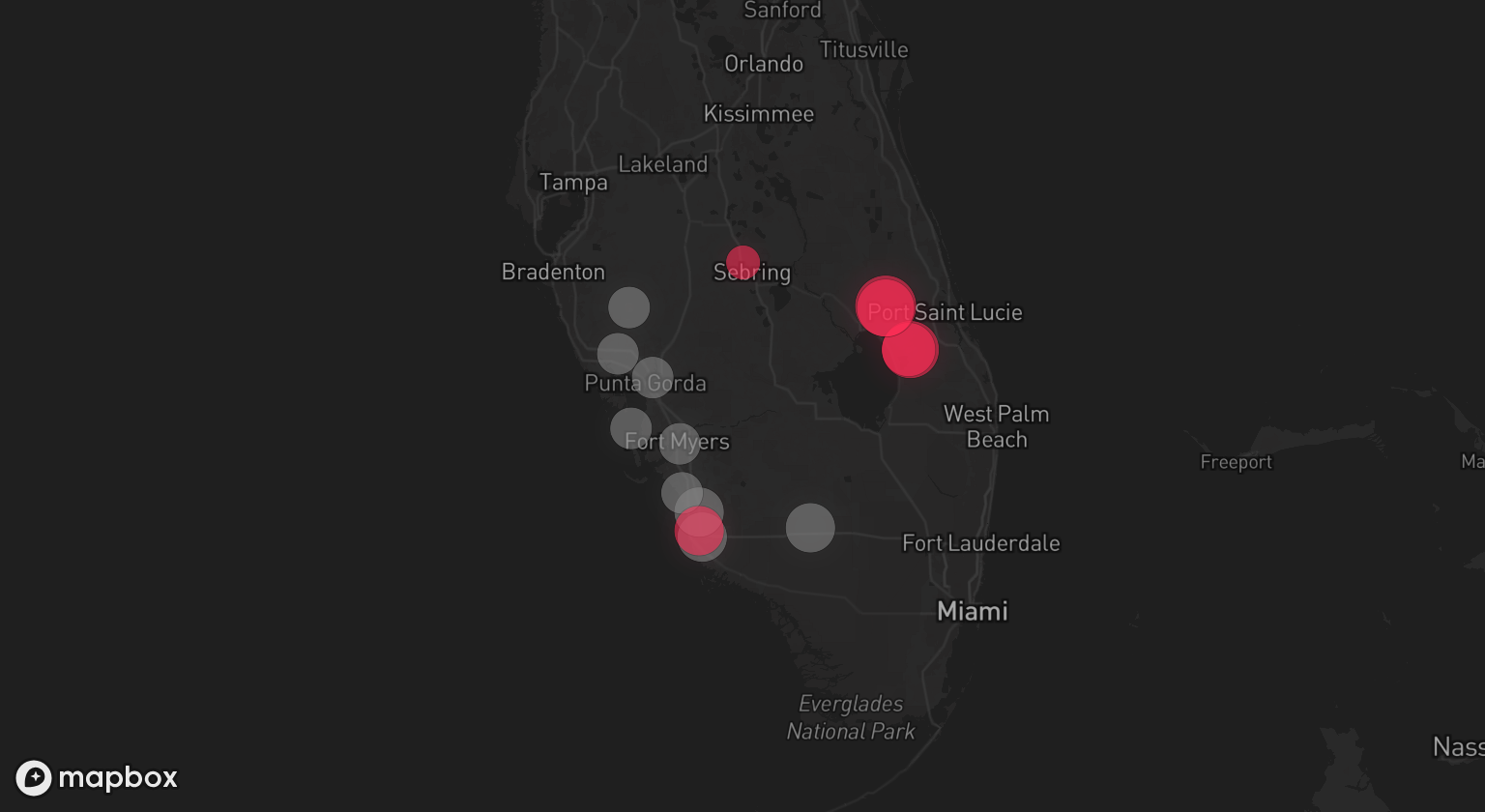 Storm warning map: Immokalee, FL