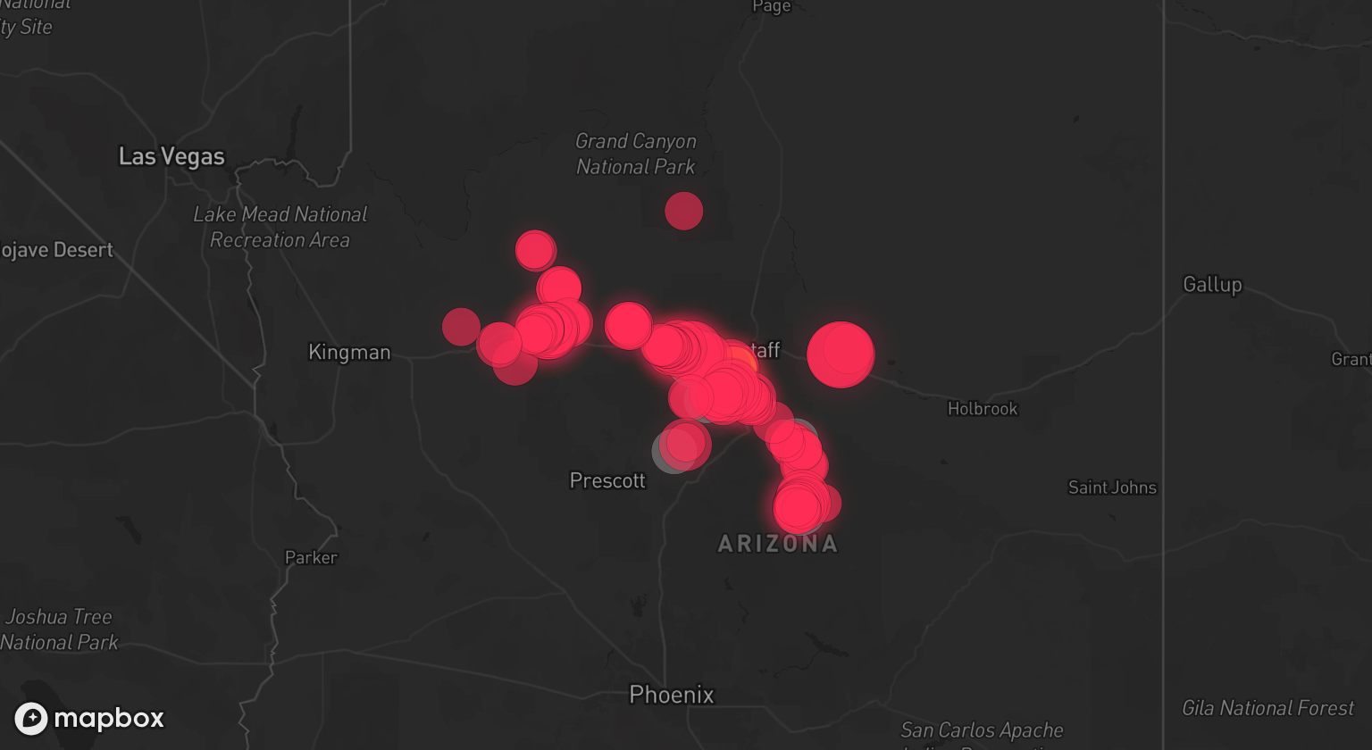 Storm warning map: Happy Jack, AZ