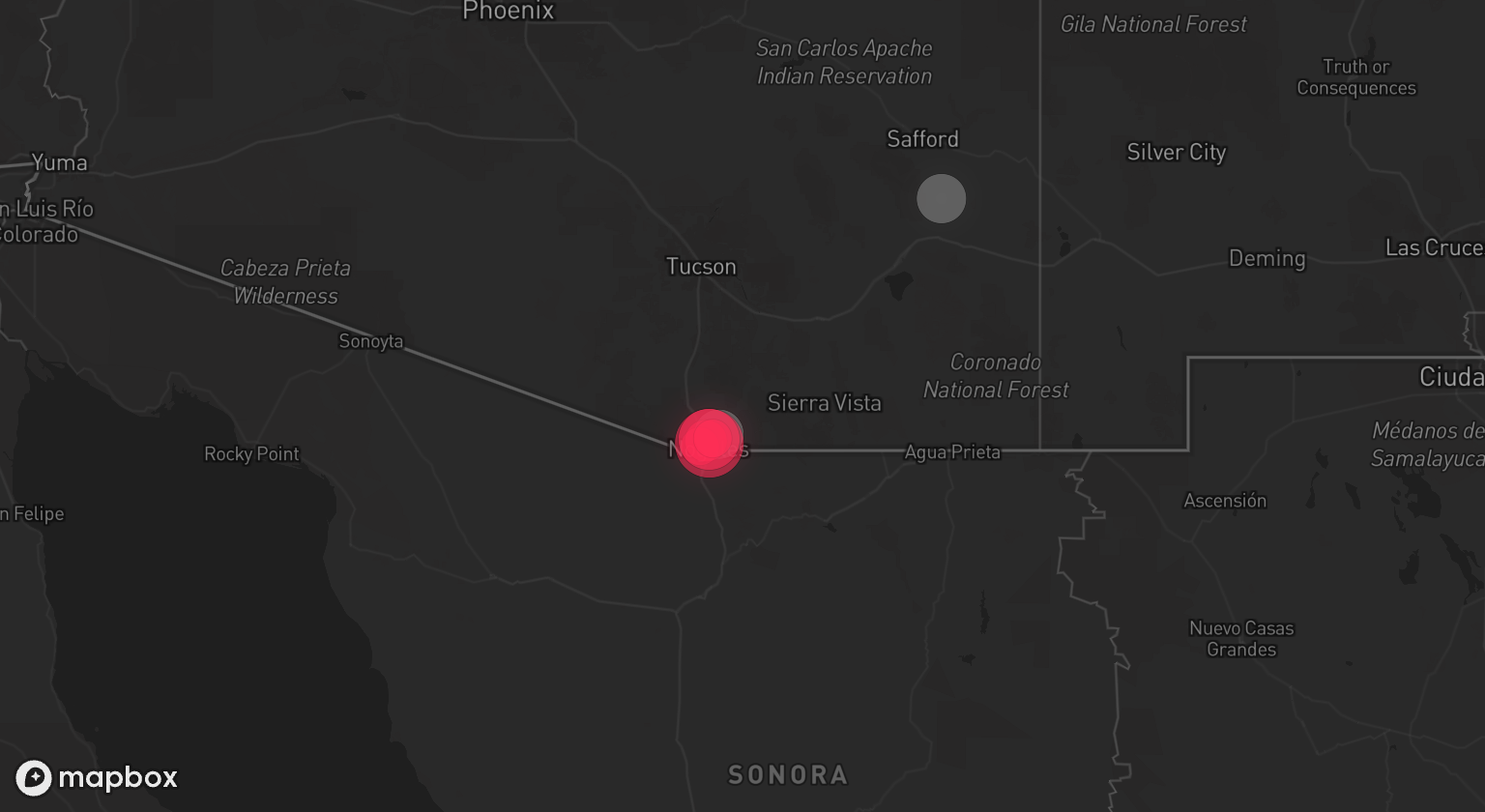 Storm warning map: Nogales, AZ