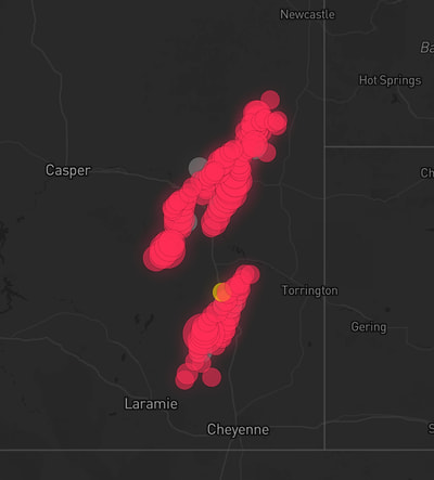 Storm warning map: Cheyenne, WY