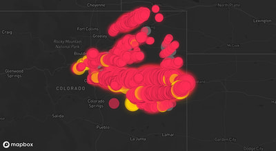 Storm warning map: Denver, CO