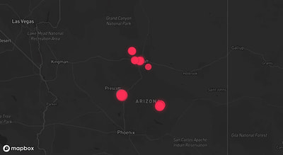 Storm warning map: Mayer, AZ