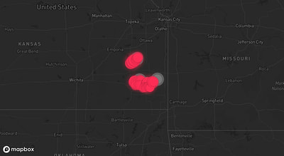 Storm warning map: Wichita, KS