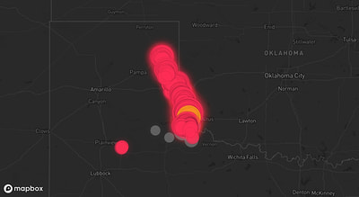 Storm warning map: Canadian, TX