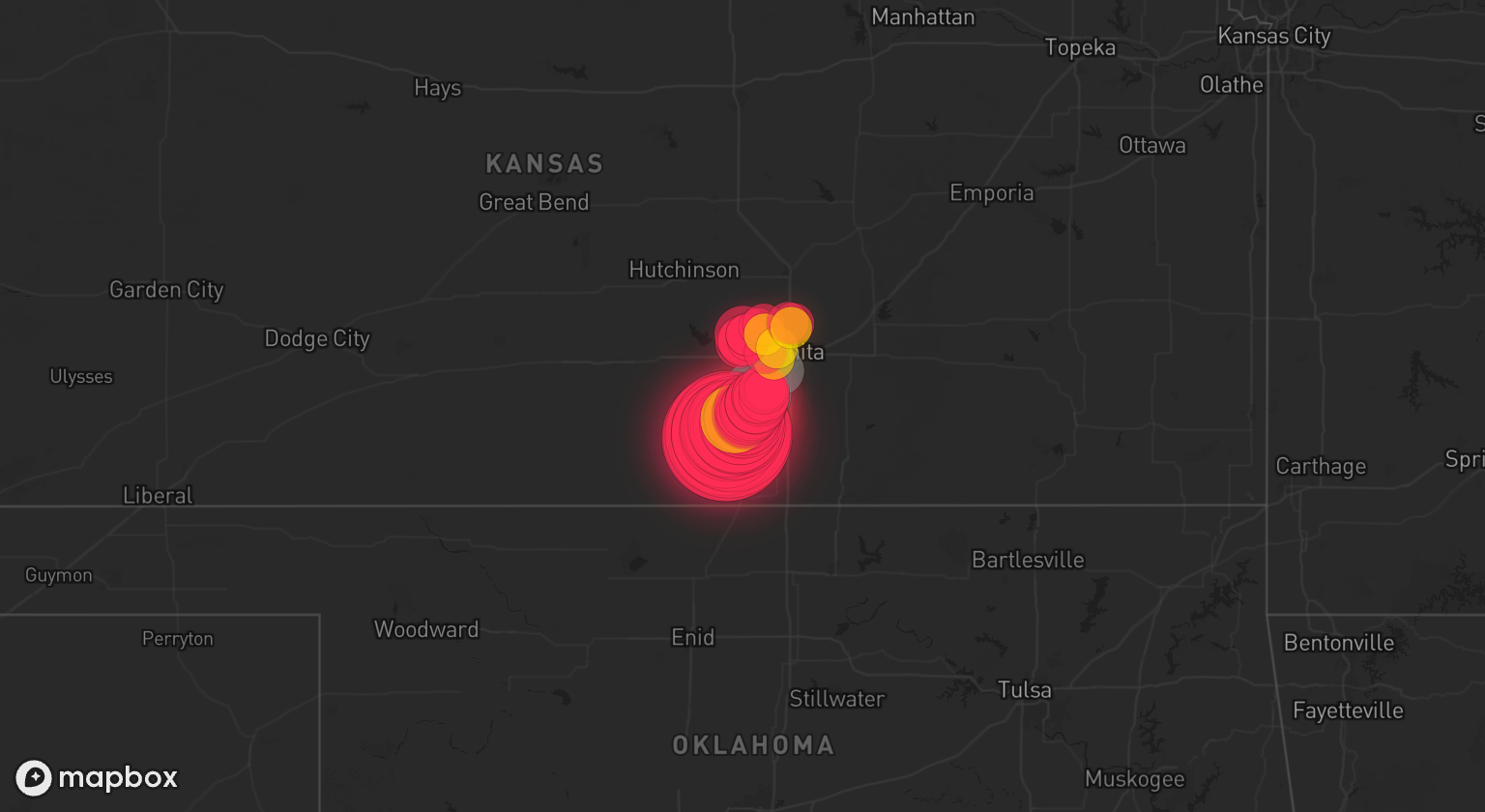 Storm warning map: Conway Springs, KS