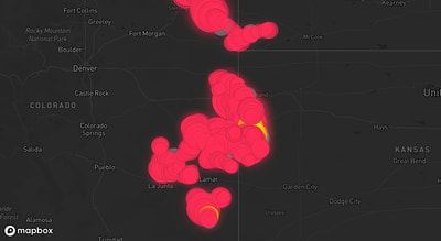 Storm warning map: Burlington, CO