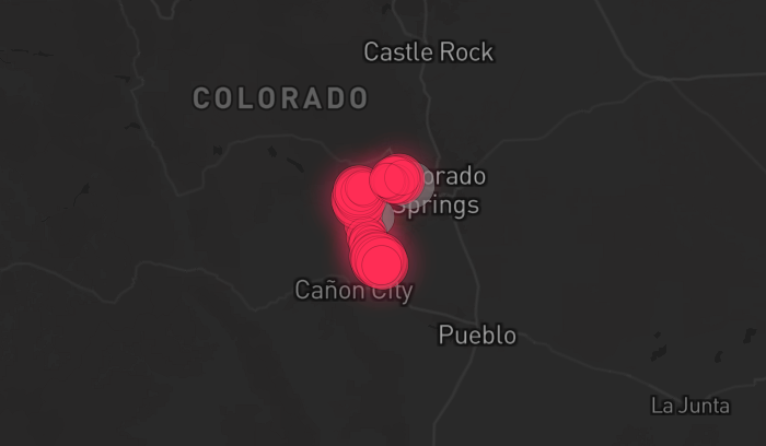 Storm warning map: Victor, CO