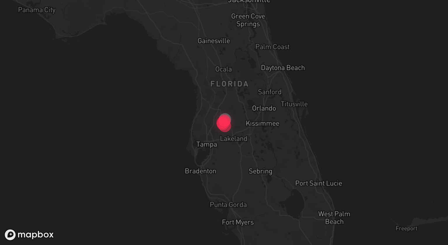Storm warning map: Dade City, FL