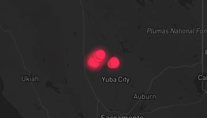 Storm warning map: Butte City, CA