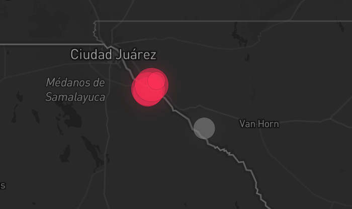 Storm warning map: Sierra Blanca, TX