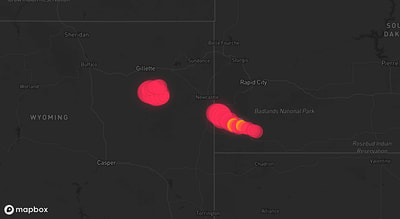 Storm warning map: Gillette, WY