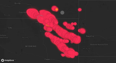 Storm warning map: Buffalo, WY