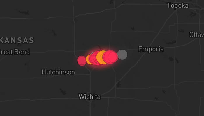 Storm warning map: Hillsboro, KS