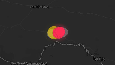 Storm warning map: Sanderson, TX